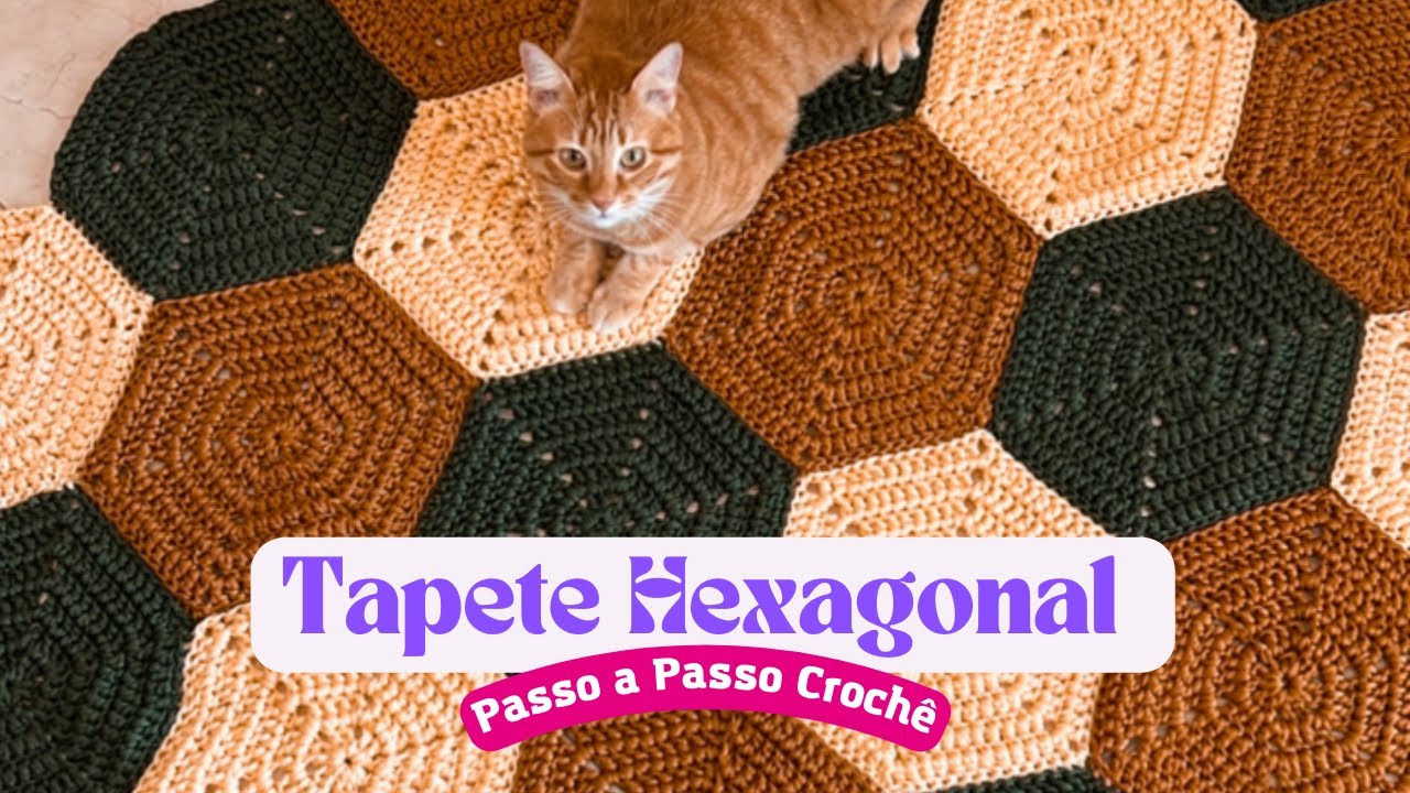 Tapete De Crochê Hexágono Passo A Passo De Crochê