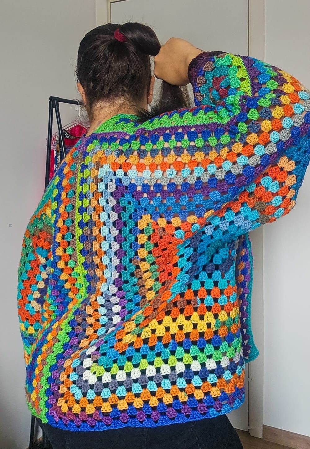 Cardigan Hexagonal De Crochê