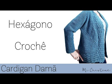 Cardigan Hexagonal De Crochê