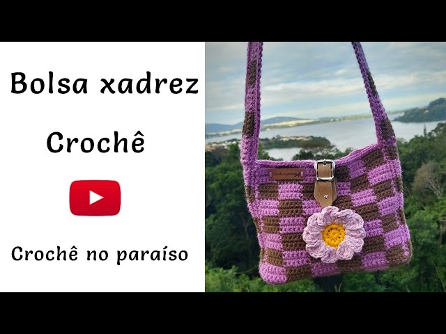 Bolsa Xadrez De Crochê