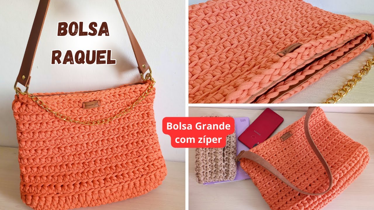 Bolsa De Crochê Com Ziper De Crochê