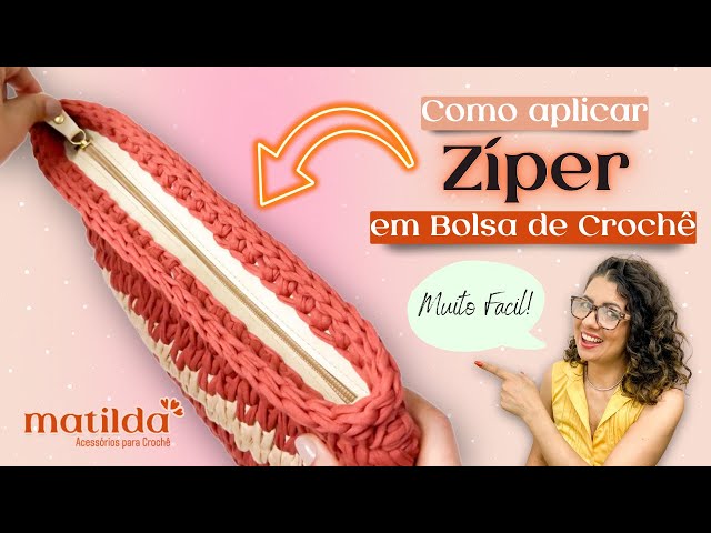 Bolsa De Crochê Com Ziper De Crochê