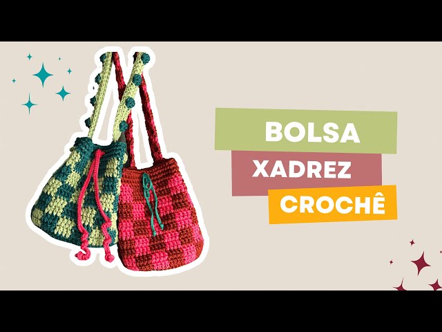 Bolsa Xadrez De Crochê