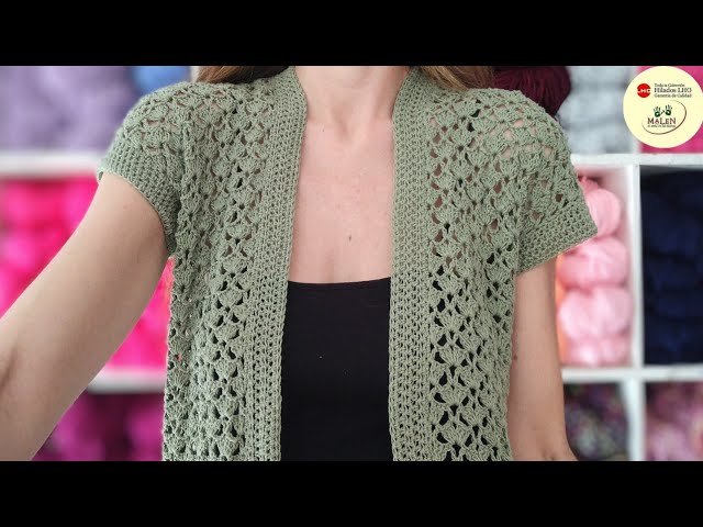 Cardigan Hexagonal De Crochê