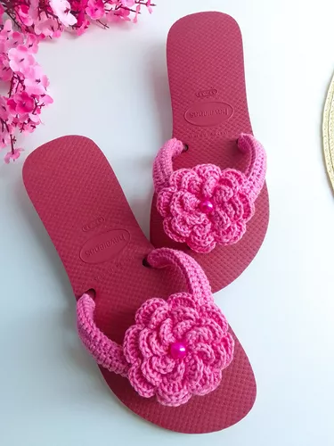 Chinelo Havaianas De Crochê