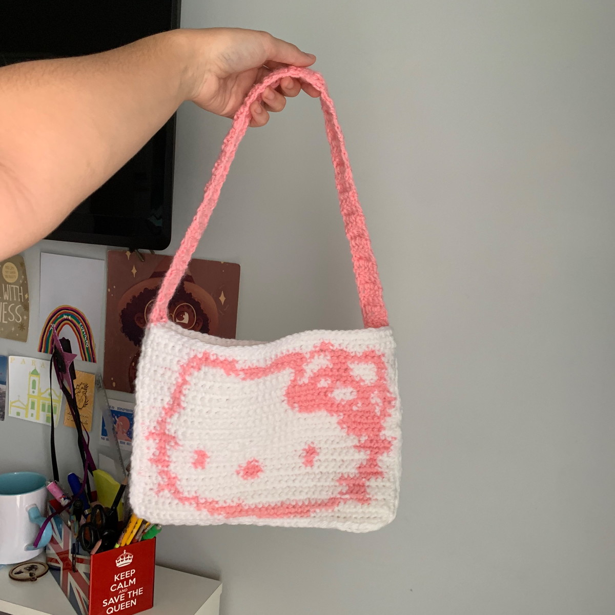 Bolsa De Crochê Hello Kitty De Crochê