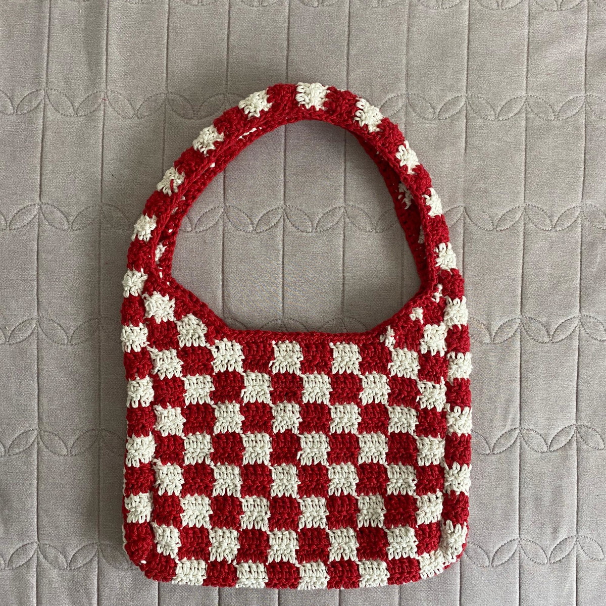 Bolsa De Crochê Xadrez De Crochê