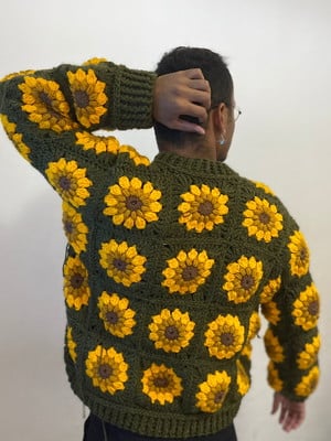 Cardigan Hexagonal De Crochê