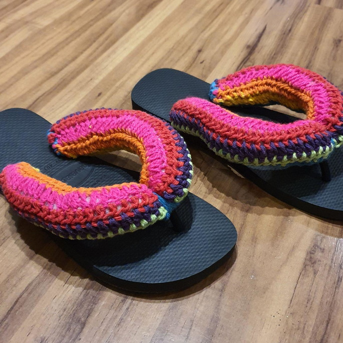 Chinelo Havaianas De Crochê