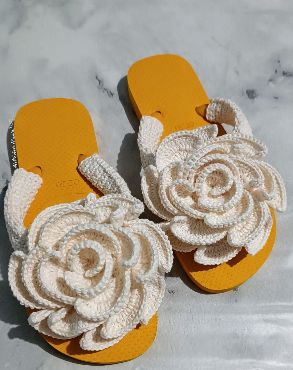 Chinelo Havaianas De Crochê