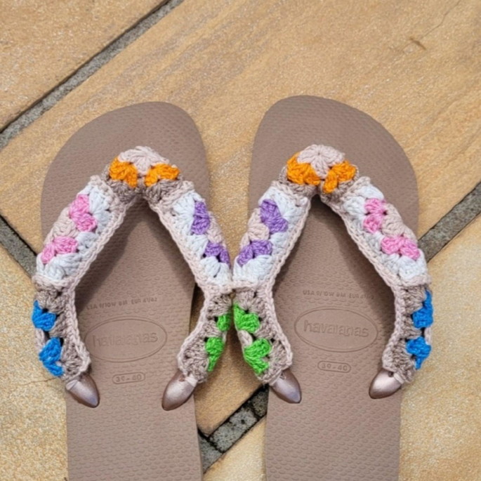 Chinelo Havaianas De Crochê