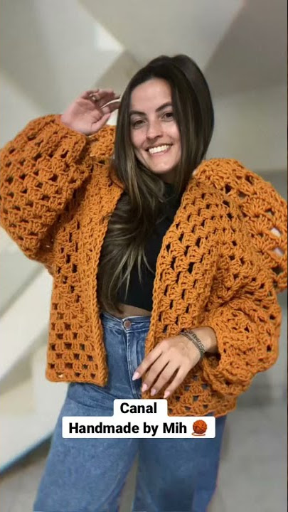 Cardigan Hexagonal De Crochê