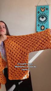 Cardigan Hexagonal De Crochê