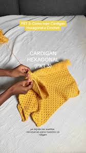 Cardigan Hexagonal De Crochê