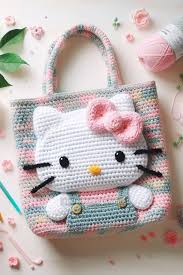 Bolsa De Crochê Hello Kitty De Crochê